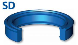 Semicompact rod seal with double lip (SD)